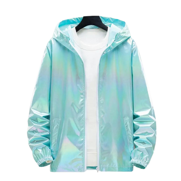 Light Green Shimmer Rave Ultra-Thin Holographic Jacket by Out Of Stock sold by Queer In The World: The Shop - LGBT Merch Fashion