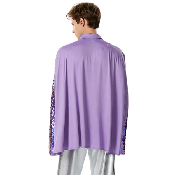 Shiny Statement Purple Cloak Poncho