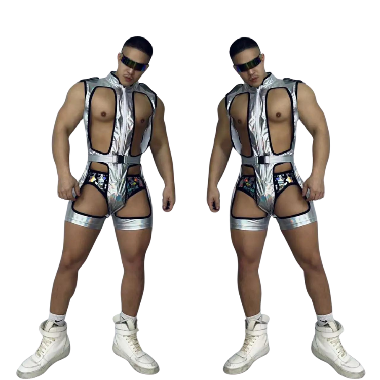 Silver Hollow Bodysuit Rave DJ Costume