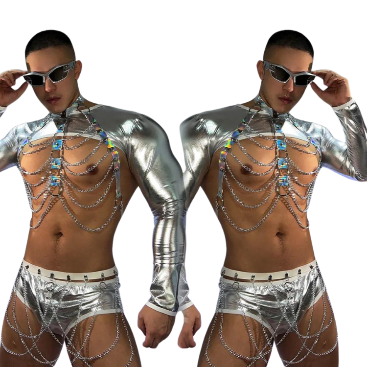 Silver Laser Alien Superstar Ravewear