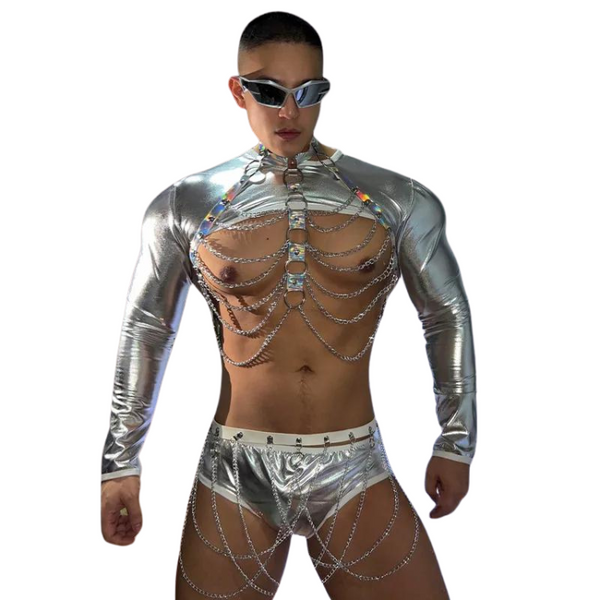 Silver Laser Alien Superstar Ravewear