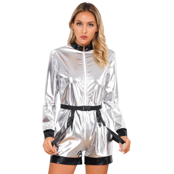 Spacewoman's Shiny Astronaut Seduction Jumpsuit