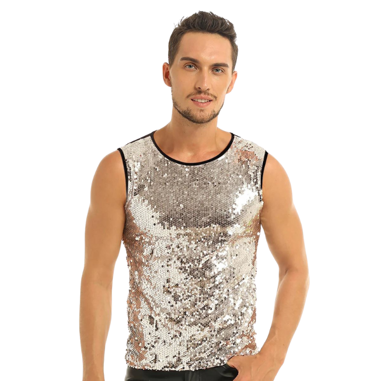 Black Gold Studio 64 Shimmer Tank Top by Out Of Stock sold by Queer In The World: The Shop - LGBT Merch Fashion