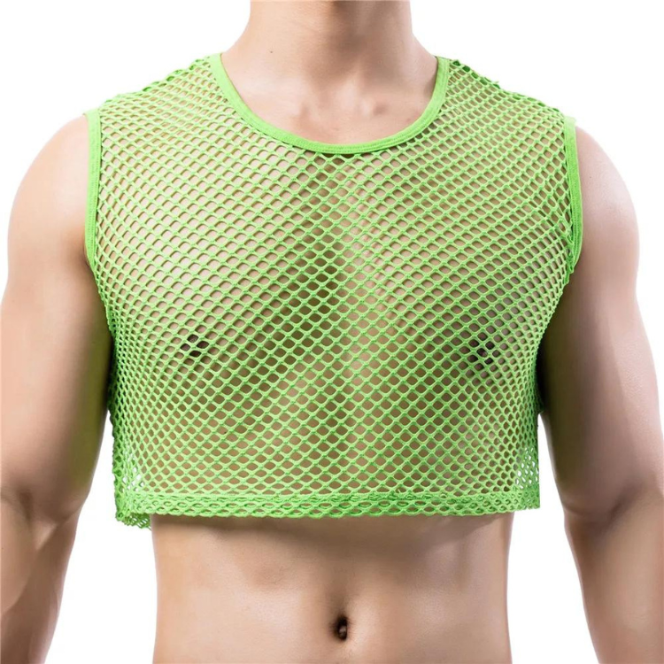 Transparent Fishnet Crop Top