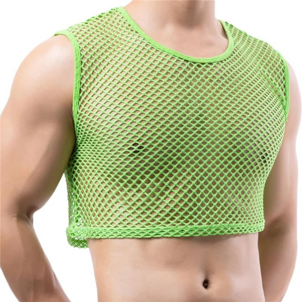 Transparent Fishnet Crop Top