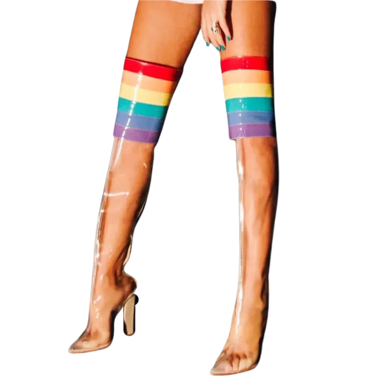 Transparent Temptation Pride Gladiator Boots