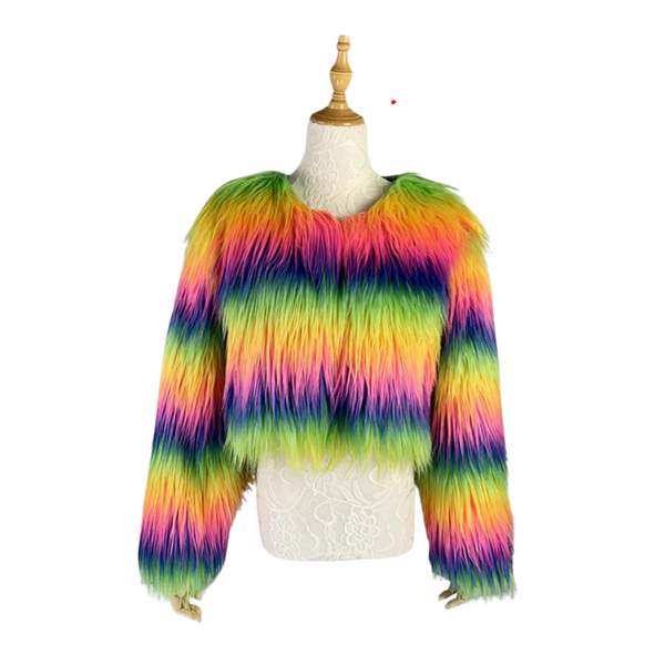 Vividly Fierce Rainbow Queer Glam Coat