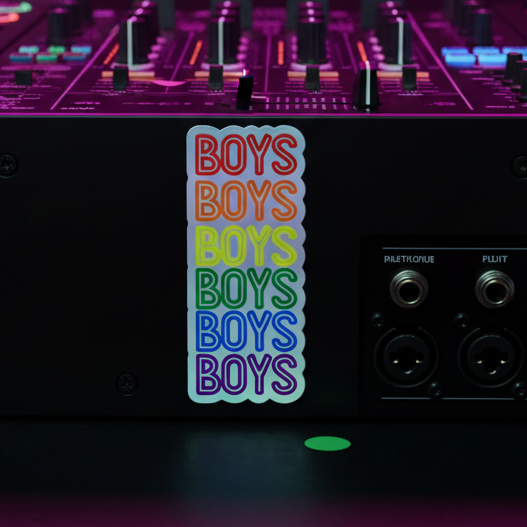 Holographic vinyl sticker with 