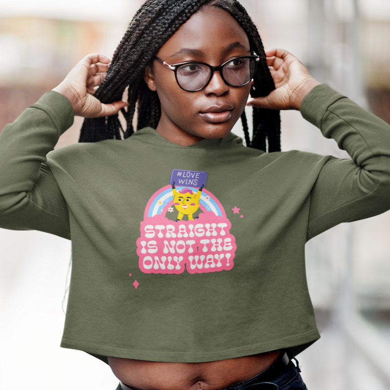 Straight Is Not The Only Way! Crop Hoodie