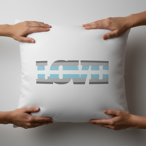 Demiboy Love Pillow, white with bold striped 