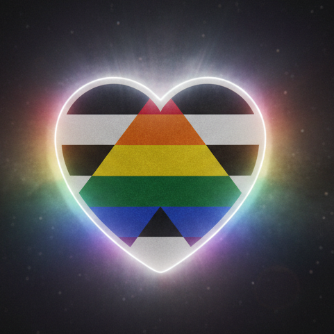 LGBTQ Ally Magnet: A glowing heart with black-and-white stripes and a rainbow A, symbolizing allyship, crafted from flexible vinyl with a matte finish, embodying pride and self-expression.
