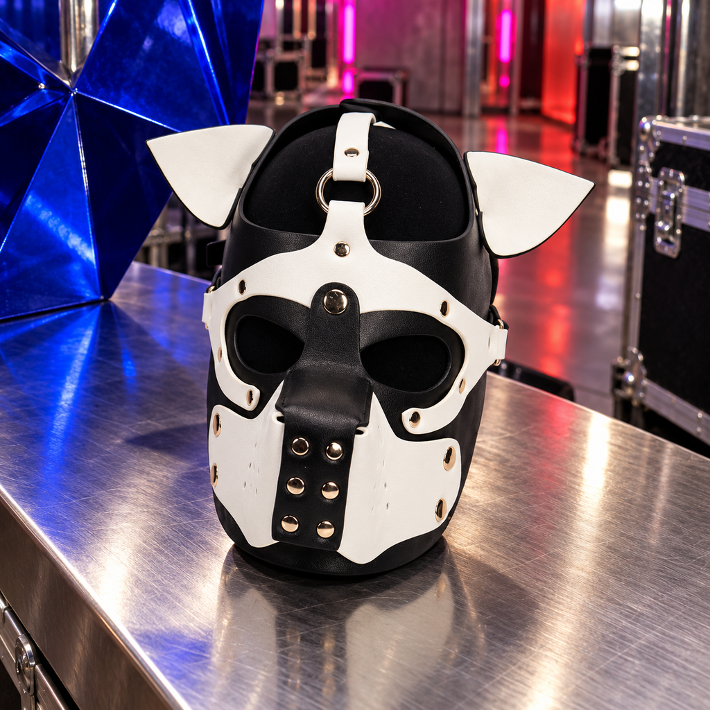 Dominatrix Dog Mask in White.