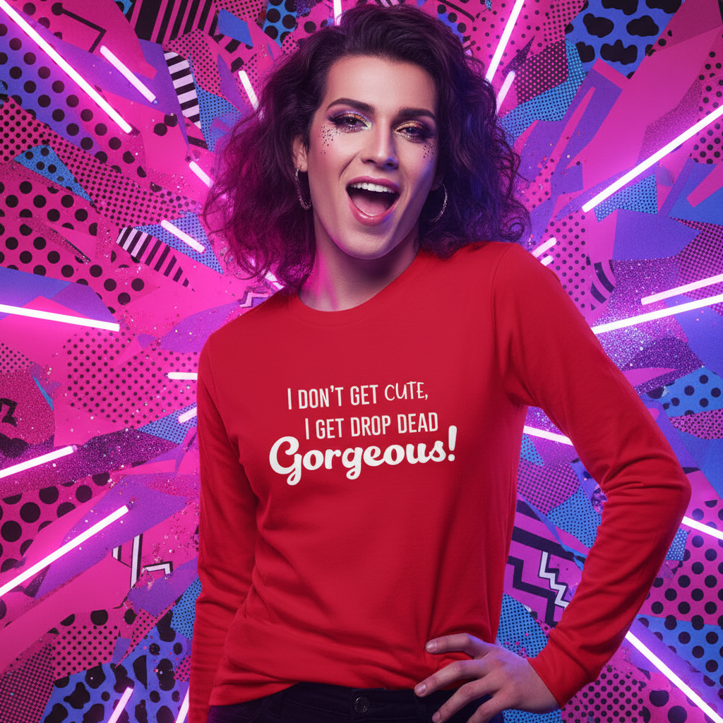 Drop Dead Gorgeous Unisex Long Sleeve T-Shirt in bold red