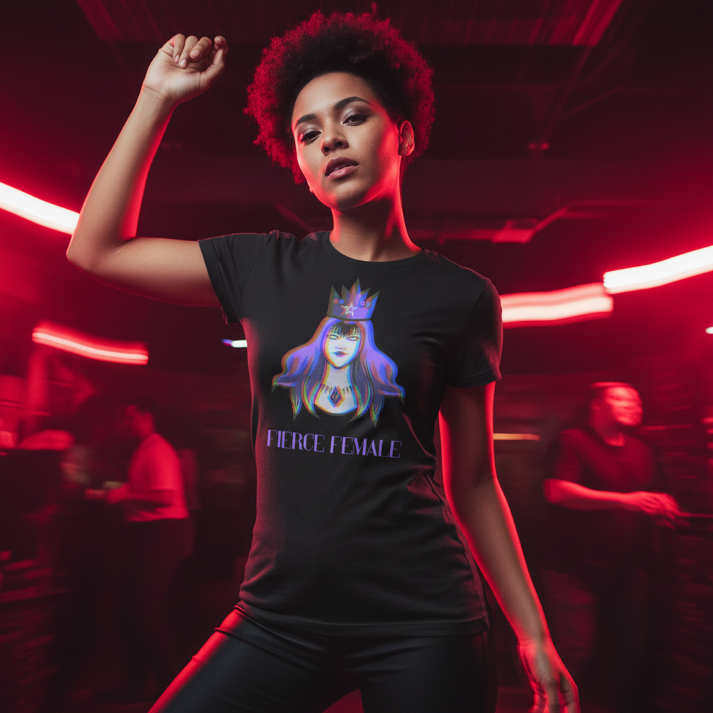 Fierce Female T-Shirt with bold “Fierce Female” text and crowned person