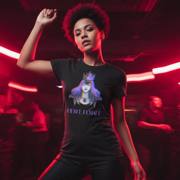 Fierce Female T-Shirt with bold “Fierce Female” text and crowned person