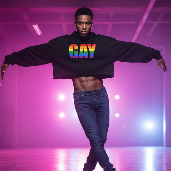 Gay crop hoodie with 