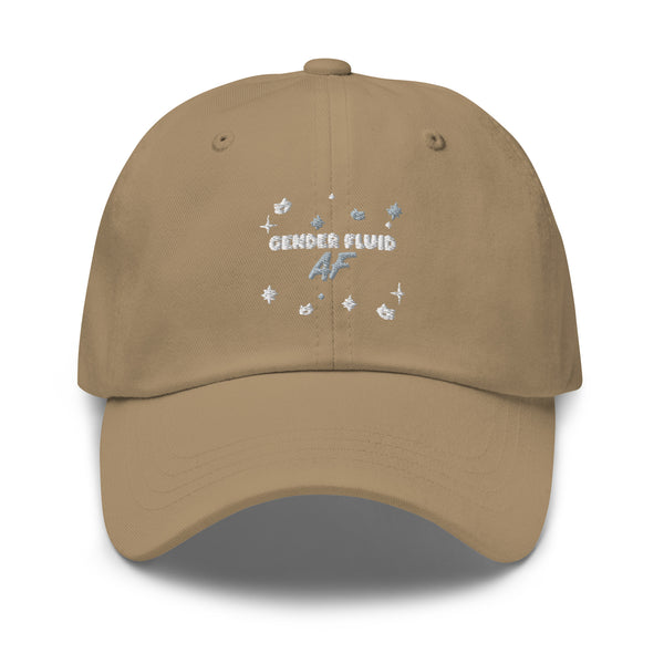 Tan dad hat with light blue 