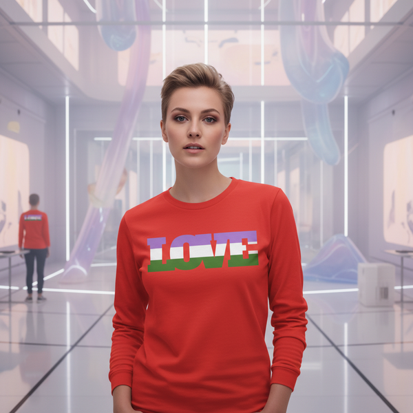Genderqueer Love Long Sleeve T-Shirt with 