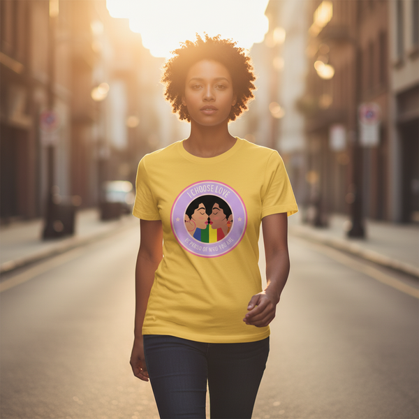 I Choose Love Unisex T-Shirt with two people facing each other and 