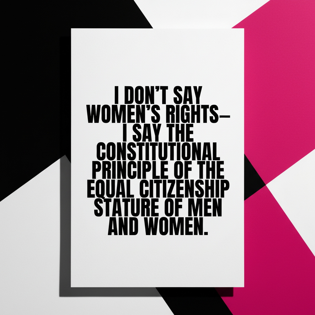 Postcard with bold black text on white: I DONT SAY WOMENS RIGHTS