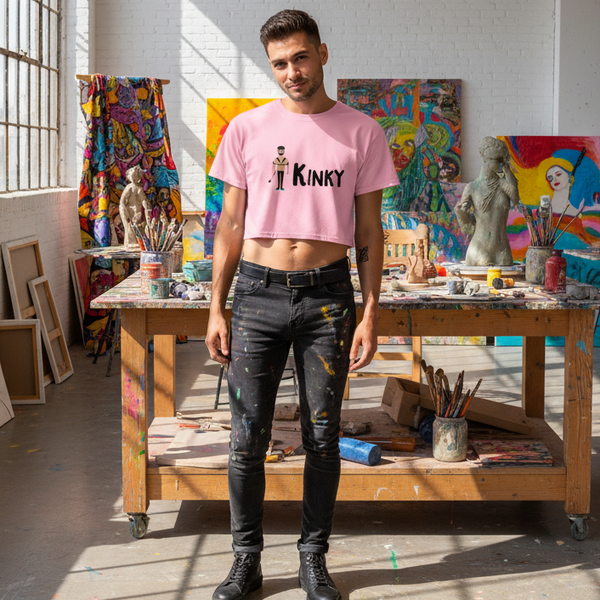Kinky Crop Top: pink tee with 