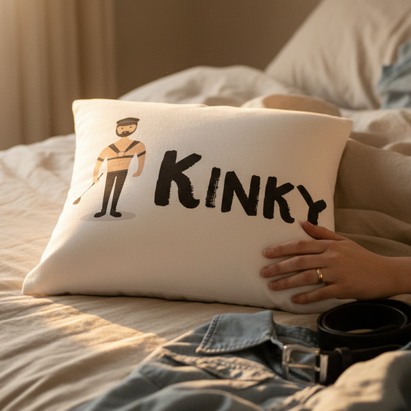 Hand on Kinky Premium Pillow with bold 