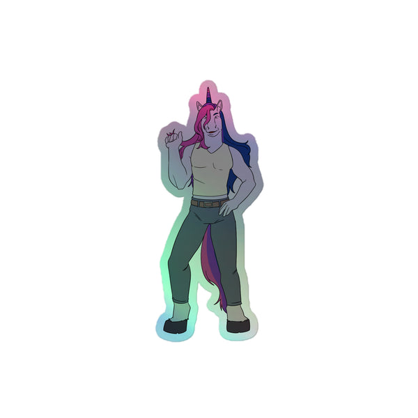 Bisexual Unicorn Holographic Stickers