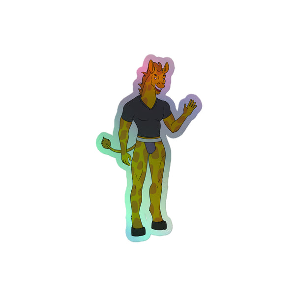 Gay Giraffe Holographic Stickers