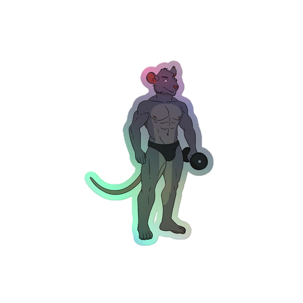 Gay Gym Rat Holographic Stickers