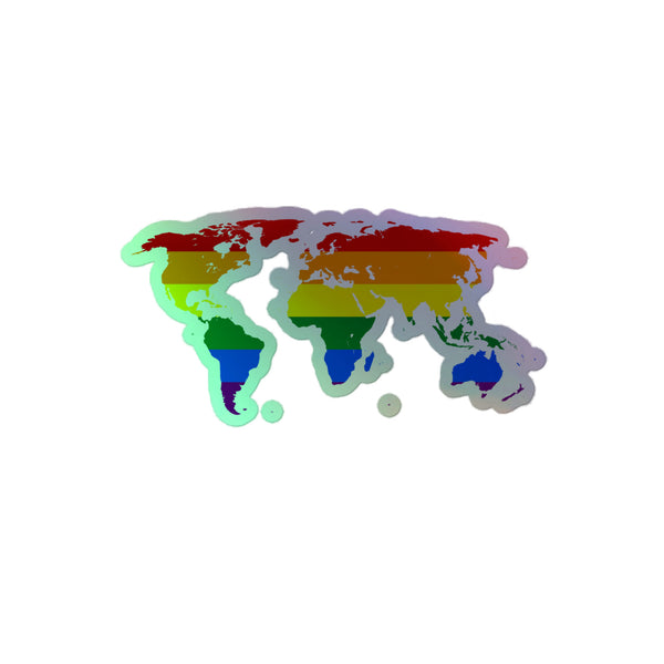 Gay Map Holographic Stickers