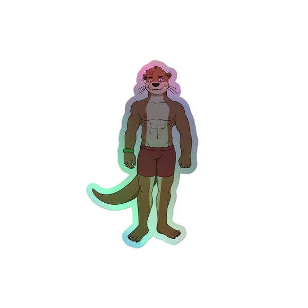 Gay Otter Holographic Stickers