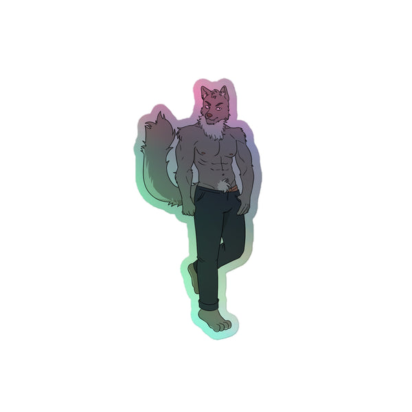 Gay Wolf Holographic Stickers