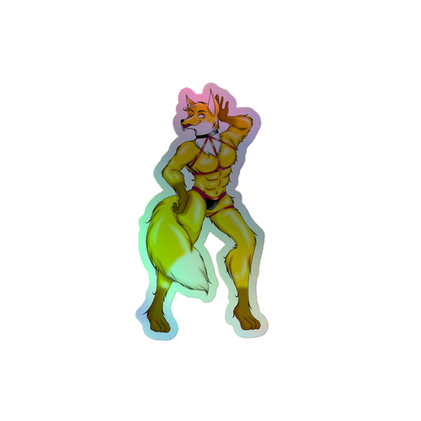 Hot Gay Furry Holographic Stickers