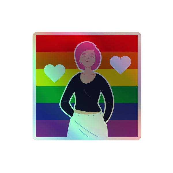 Queer Love Is Love Is Love Holographic Stickers