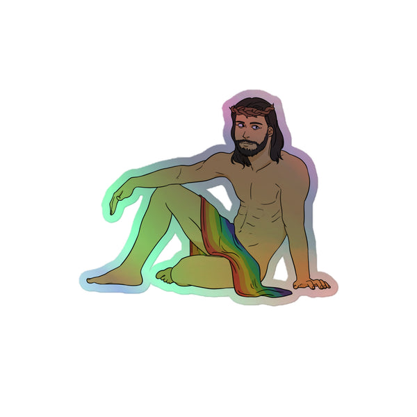 Sexy Gay Jesus Holographic Stickers