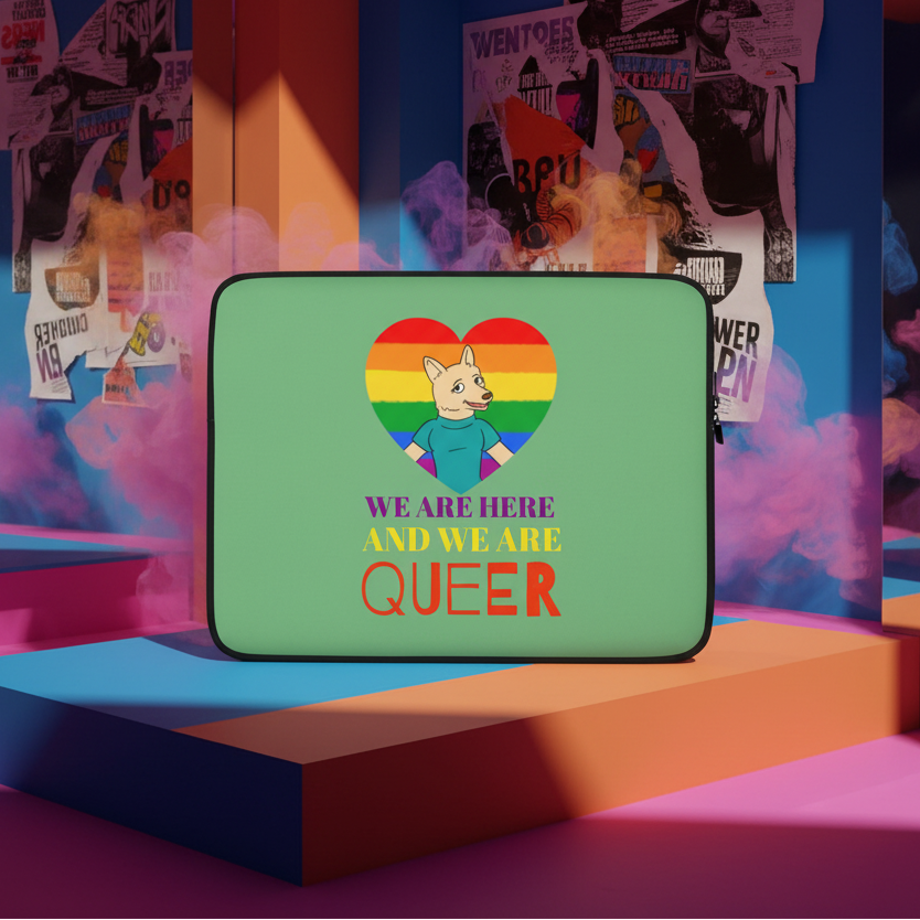 We Are Here And We Are Queer Laptop Sleeve