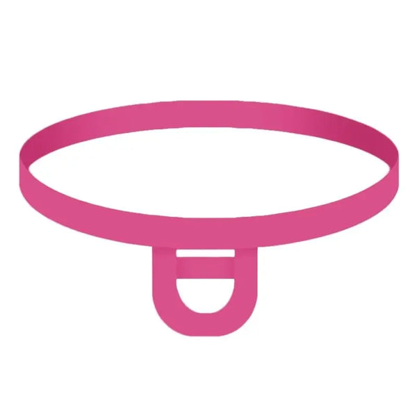 Pink C-ring underwear shown alone from the front on a white background