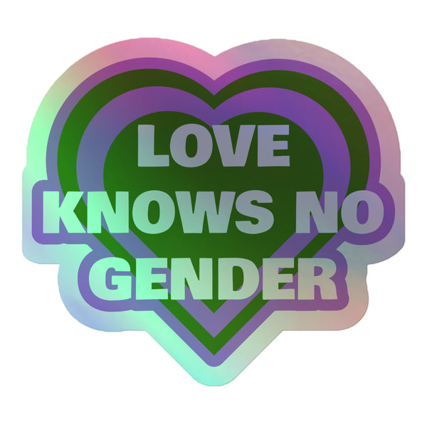 Holographic stickers shaped like hearts in pastel rainbow colors