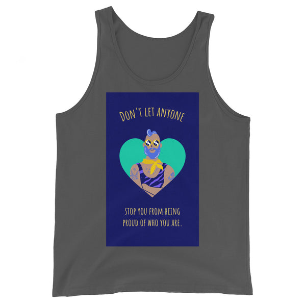 Unisex tank top in soft gray with 