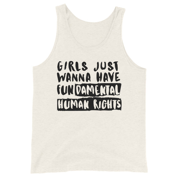 Unisex tank top with bold black 