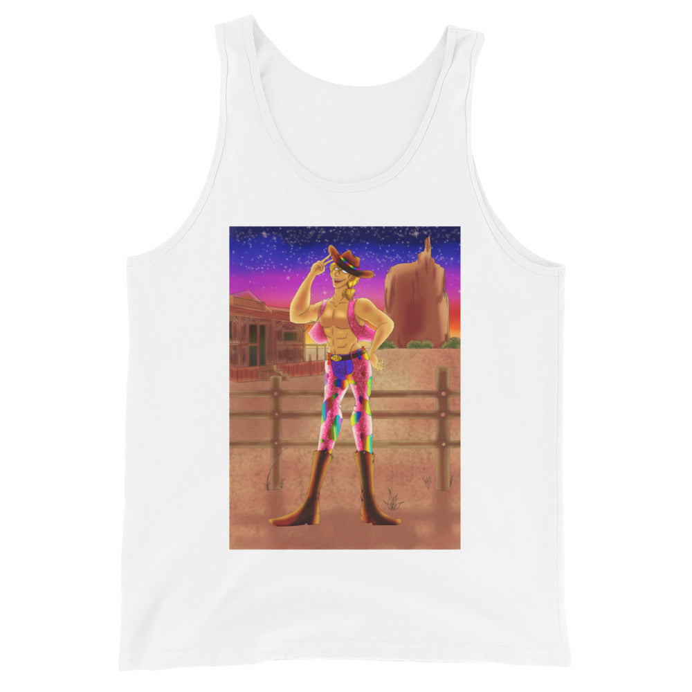 Gay Cowboy at Sunset Unisex Tank Top