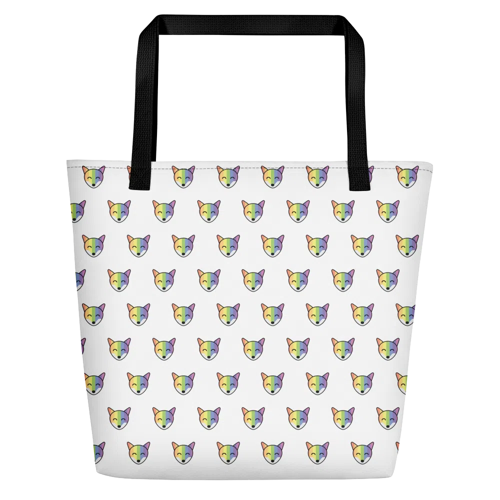  Rainbow Fox Allover Print Beach Bag by Queer In The World Originals sold by Queer In The World: The Shop - LGBT Merch Fashion