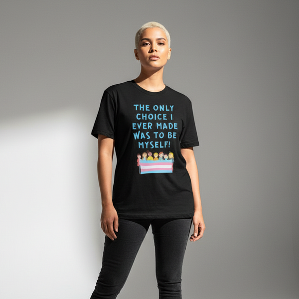 Short-sleeve unisex T-shirt reads 
