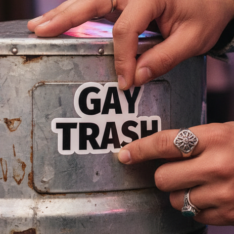 Gay Trash Bubble-Free Stickers
