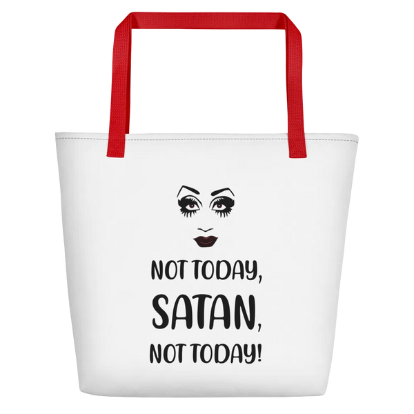 Red Not Today Satan Beach Bag by Queer In The World Originals sold by Queer In The World: The Shop - LGBT Merch Fashion