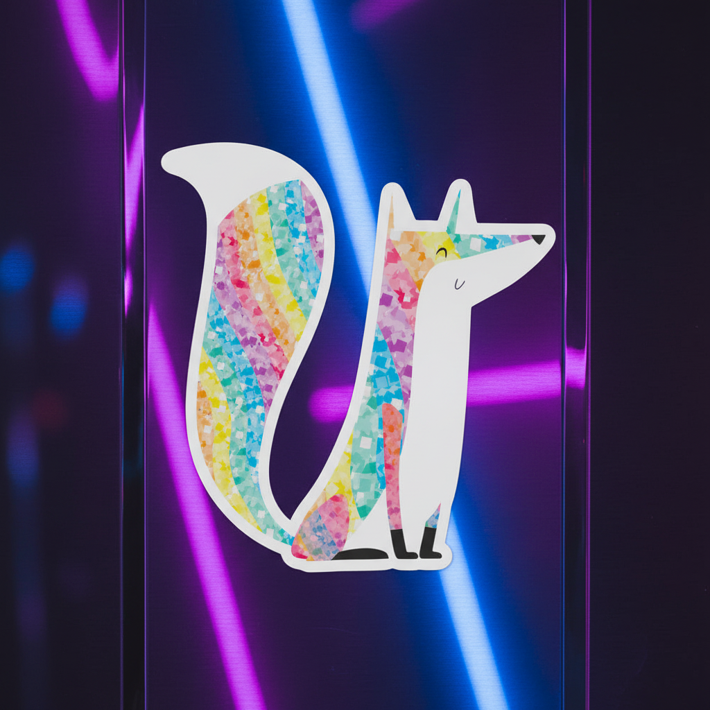 Glitter Fox Bubble-Free Stickers
