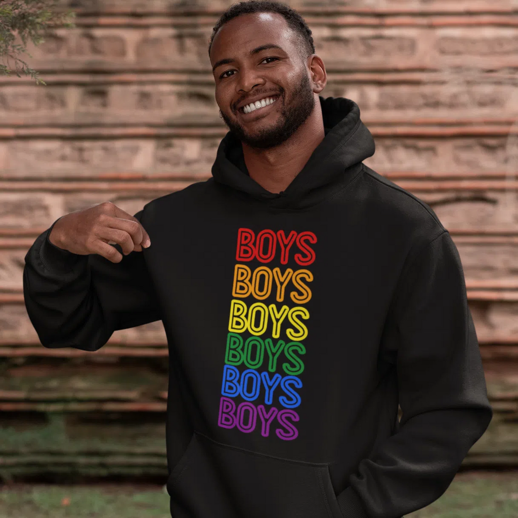 Black Boys Boys Boys Unisex Hoodie by Queer In The World Originals sold by Queer In The World: The Shop - LGBT Merch Fashion