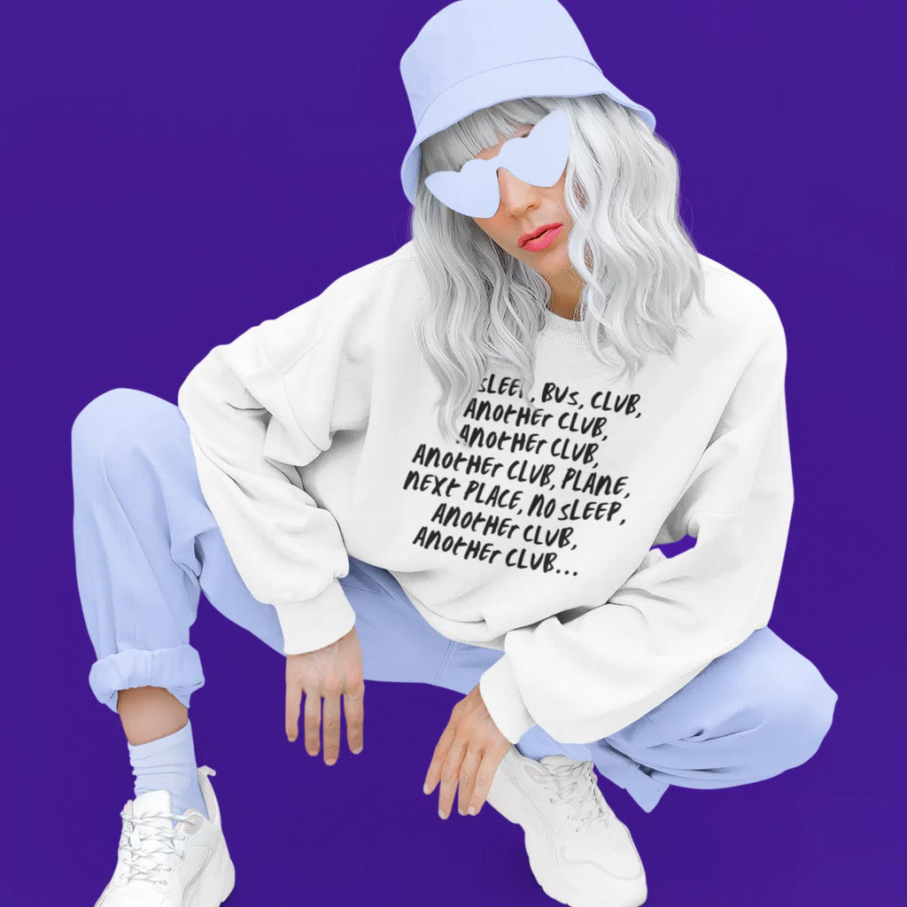 Sport Grey No Sleep, Bus, Club, Another Club Unisex Sweatshirt by Queer In The World Originals sold by Queer In The World: The Shop - LGBT Merch Fashion