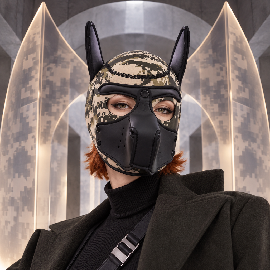 Neoprene Colored Puppy Hood — Avant-Garde Art Editorial ARTPOP editorial