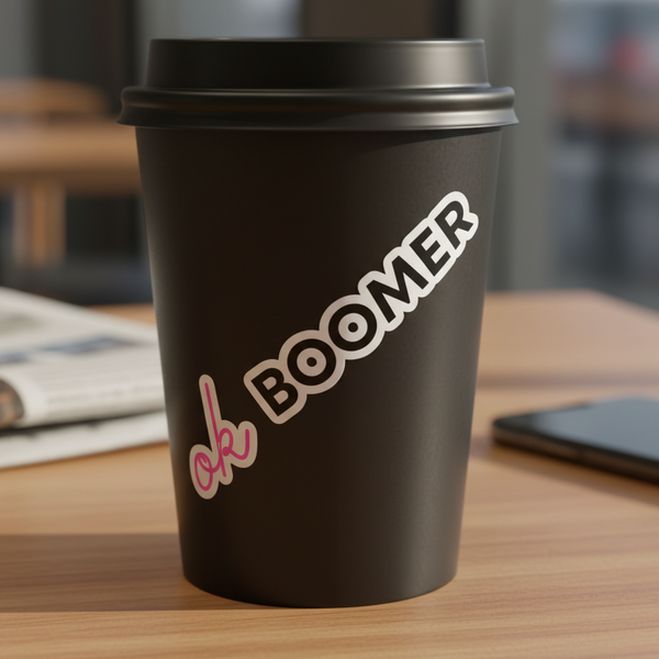Black takeaway coffee cup with lid on wood table, rocking an 